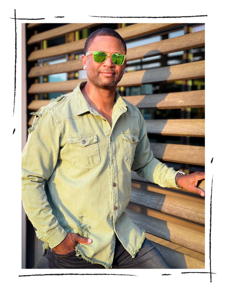 Men ripped denim button shirt