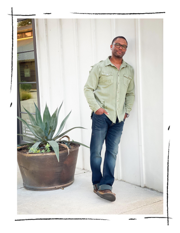 Men ripped denim button shirt