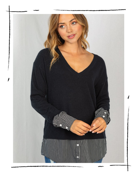 Layered Effect with v-neck sweater