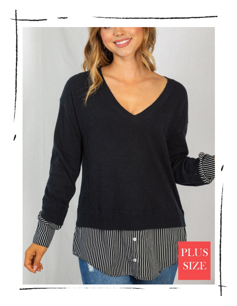 Layered Effect with v-neck sweater